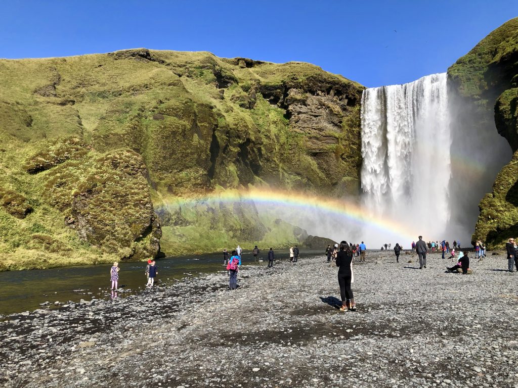 Waterfall rainbow Iceland